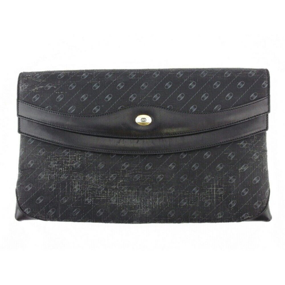 GUCCI clutch bag double G PVC �~ leather Auth used T